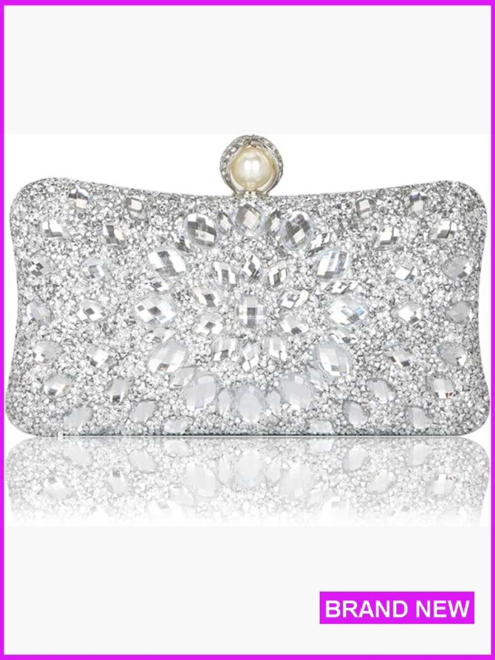 Sparkly Rhinestone Clutch Evening Bag Luxury Sequined Handbag Detachable Chain